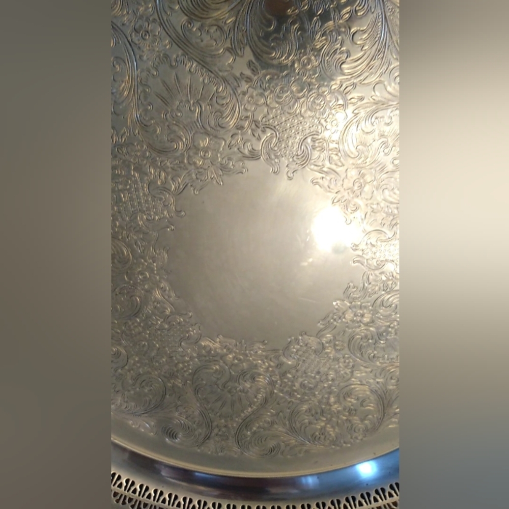 Vintage Silver Plated 15" Tray - Picture 8 of 9